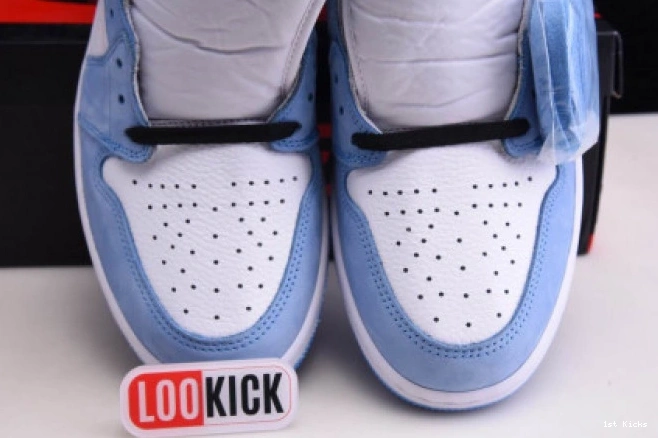 1st Kicks WHITE JORDAN 555088-134 BLACK UNIVERSITY RETRO 1 BLUE AIR HIGH 0719
